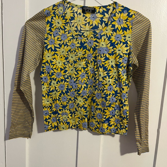 AVERARDO BESSI Italian blue and yellow shirt girls size 8 - Picture 2 of 4
